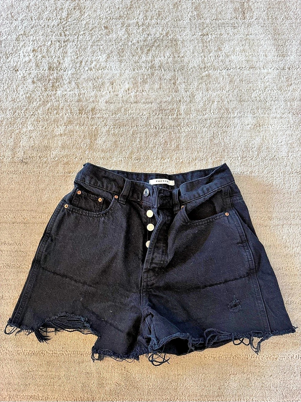PacSun Baggy Jean Shorts Black Waist 25